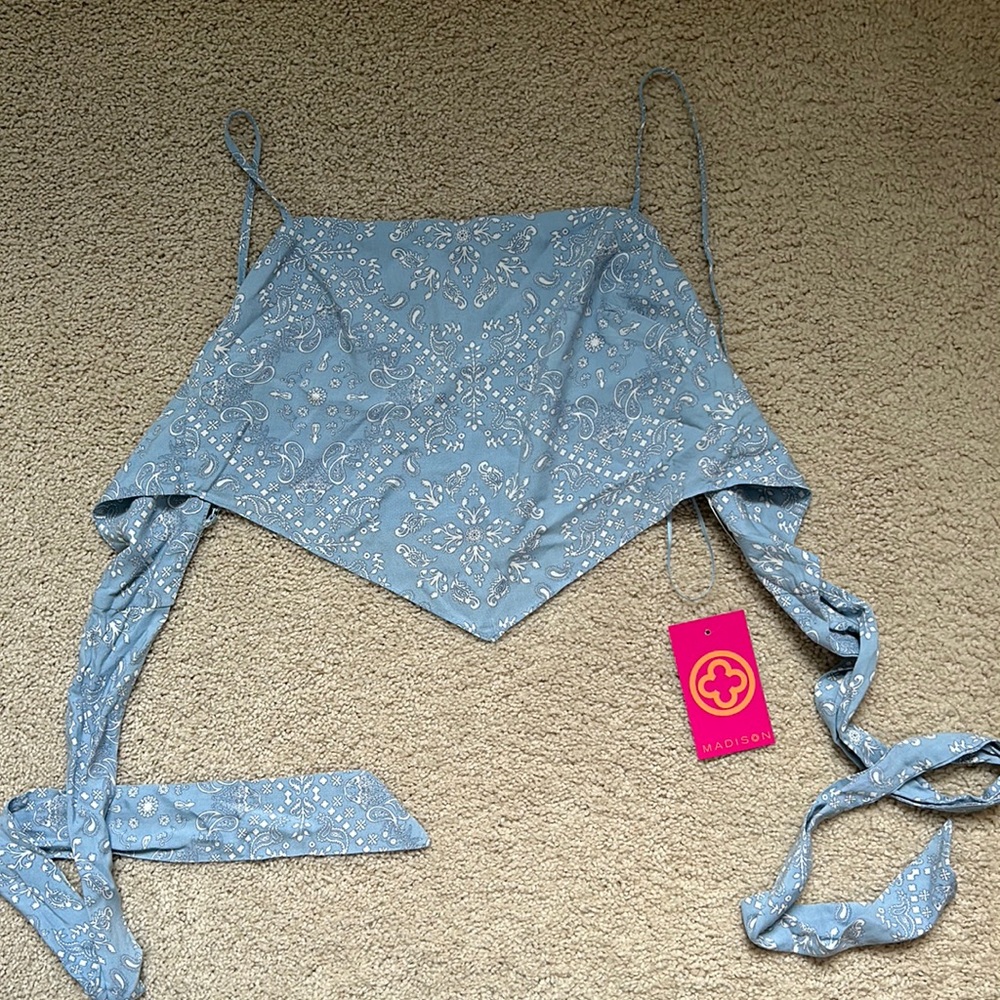 Blue Bandana Top